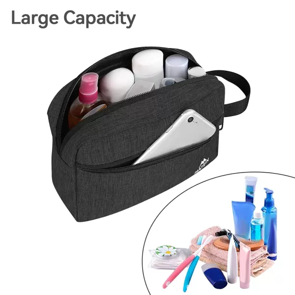 imageMATEIN Handmade Travel Toiletry Bag for Men 2 Packs Water Resistant Dopp Kit Bathroom Shaving Bag for Travelling Small Barthroom Toiletry Accessories Organizer Set Gifts for Traveler Black