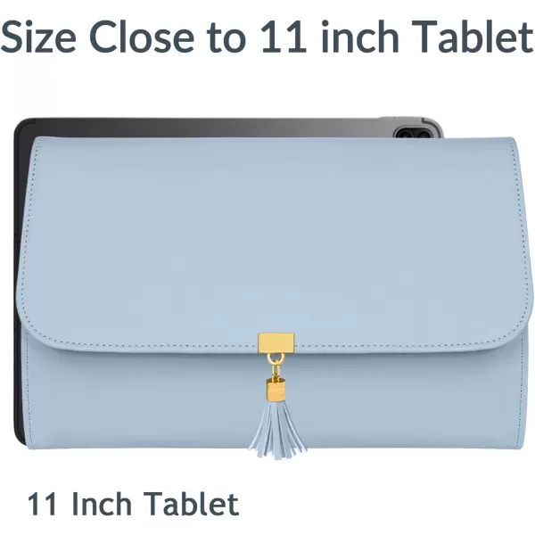 imageMATEIN Jewelry Organizer for Travel Womens PU Leather Large Jewerly Holder with Tassel Travel Necklace Earring Ring Bracelet Storage Case PurpleBlue