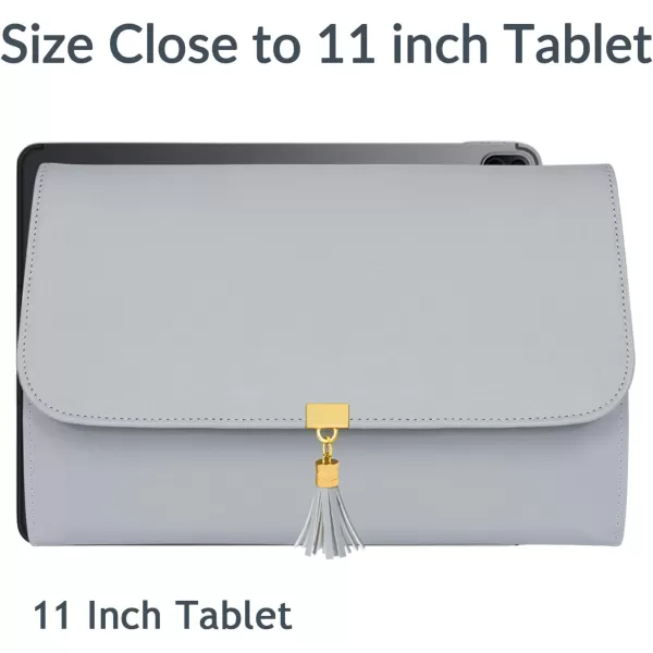 imageMATEIN Jewelry Organizer for Travel Womens PU Leather Large Jewerly Holder with Tassel Travel Necklace Earring Ring Bracelet Storage Case PurpleGrey