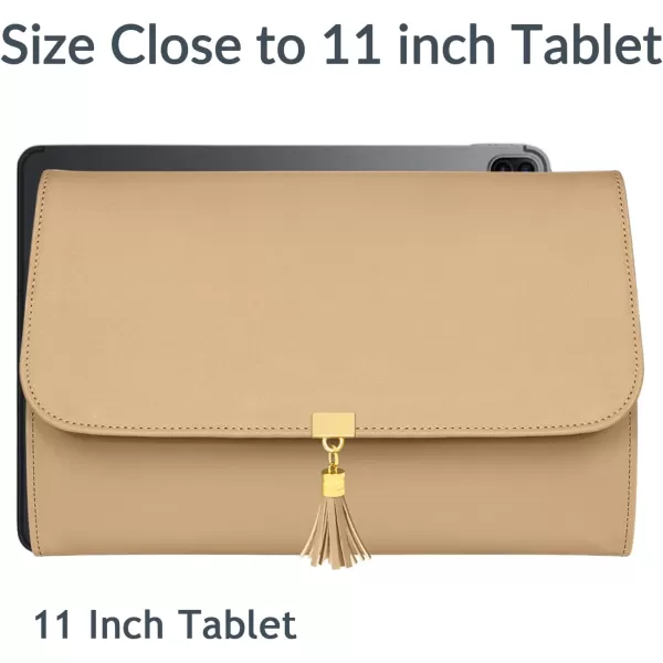 imageMATEIN Jewelry Organizer for Travel Womens PU Leather Large Jewerly Holder with Tassel Travel Necklace Earring Ring Bracelet Storage Case PurpleLight Brown