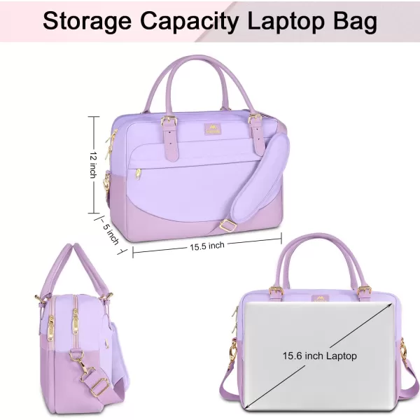 imageMATEIN Laptop Bag for Women 156 inch Computer Briefcase Sleeve Case Large Water Resistant Cute Messenger Work Tote Bible Temple Bag Crossbody for Teen Girls School College Office Travel Gifts PinkPurple