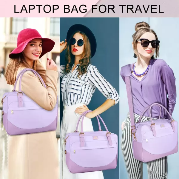 imageMATEIN Laptop Bag for Women 156 inch Computer Briefcase Sleeve Case Large Water Resistant Cute Messenger Work Tote Bible Temple Bag Crossbody for Teen Girls School College Office Travel Gifts PinkPurple