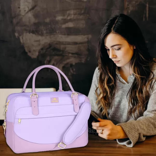 imageMATEIN Laptop Bag for Women 156 inch Computer Briefcase Sleeve Case Large Water Resistant Cute Messenger Work Tote Bible Temple Bag Crossbody for Teen Girls School College Office Travel Gifts PinkPurple