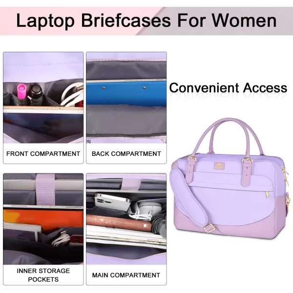 imageMATEIN Laptop Bag for Women 156 inch Computer Briefcase Sleeve Case Large Water Resistant Cute Messenger Work Tote Bible Temple Bag Crossbody for Teen Girls School College Office Travel Gifts PinkPurple