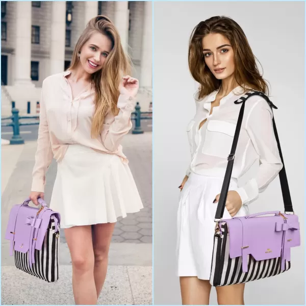 imageMATEIN Laptop Bag for Women 156 inch Slim Computer Briefcase Sleeve Case Lightweight Cute Girly Messenger Shoulder Carrying Work Tote Bag with Rfid Pocket Sister Gifts for School Girl Office PinkPurple