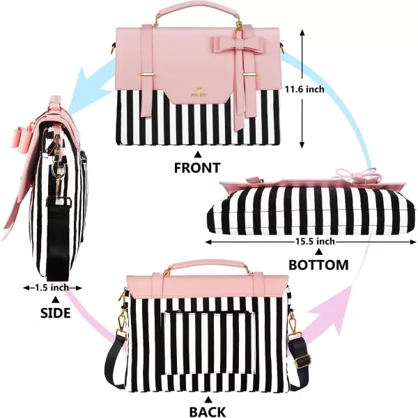 imageMATEIN Laptop Bag for Women 156 inch Slim Computer Briefcase Sleeve Case Lightweight Cute Girly Messenger Shoulder Carrying Work Tote Bag with Rfid Pocket Sister Gifts for School Girl Office PinkPink