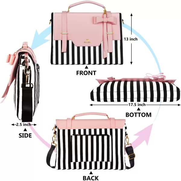 imageMATEIN Laptop Bag for Women 156 inch Slim Computer Briefcase Sleeve Case Lightweight Cute Girly Messenger Shoulder Carrying Work Tote Bag with Rfid Pocket Sister Gifts for School Girl Office PinkPink