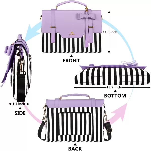 imageMATEIN Laptop Bag for Women 156 inch Slim Computer Briefcase Sleeve Case Lightweight Cute Girly Messenger Shoulder Carrying Work Tote Bag with Rfid Pocket Sister Gifts for School Girl Office PinkPurple
