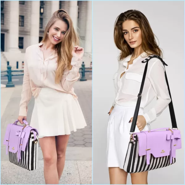 imageMATEIN Laptop Bag for Women 156 inch Slim Computer Briefcase Sleeve Case Lightweight Cute Girly Messenger Shoulder Carrying Work Tote Bag with Rfid Pocket Sister Gifts for School Girl Office PinkPurple