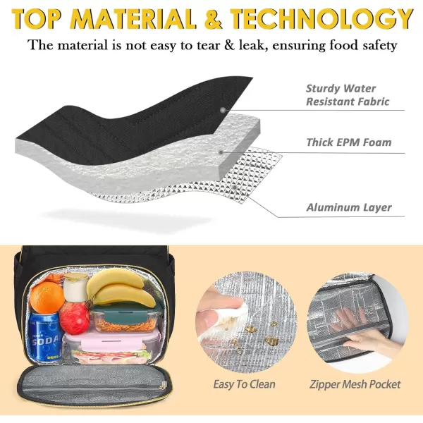 imageMATEIN Lunch Backpack for Women 156inch Laptop Work Backpack with Insulated Cooler Compartment Water Resistant Teacher Nurse Backpack with USB Port for College Picnic Camping Beaches Women GiftsBlack