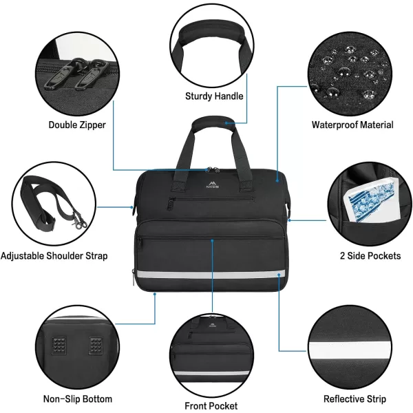 imageMATEIN Medical Bag Large WaterResistant First Aid Bags with Many Pocktets for Nursing Portable Clinical Home Health Bag Doctor Bag Nurse Gifts for Home Visits Health Care Hospice Black