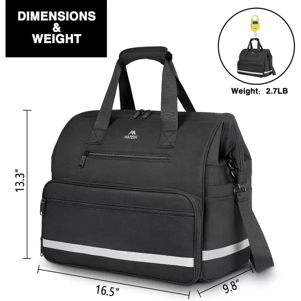 imageMATEIN Medical Bag Large WaterResistant First Aid Bags with Many Pocktets for Nursing Portable Clinical Home Health Bag Doctor Bag Nurse Gifts for Home Visits Health Care Hospice Black