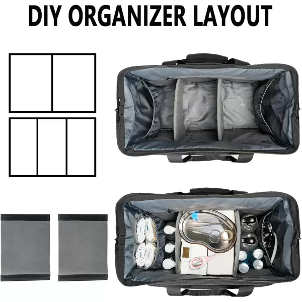 imageMATEIN Medical Bag Large WaterResistant First Aid Bags with Many Pocktets for Nursing Portable Clinical Home Health Bag Doctor Bag Nurse Gifts for Home Visits Health Care Hospice Black