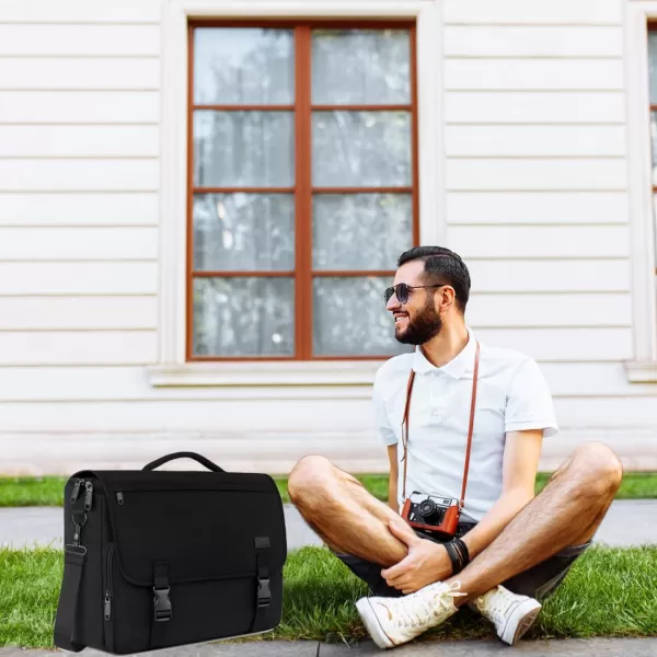 imageMATEIN Messenger Bag for Men Briefcases Lightweight Mens Laptop Bag 173 inch Water Resistant Crossbody Satchel Bags Computer Work Office Bag with Shoulder Strap BrownBlack