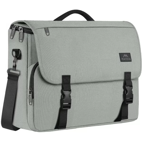 imageMATEIN Messenger Bag for Men Briefcases Lightweight Mens Laptop Bag 173 inch Water Resistant Crossbody Satchel Bags Computer Work Office Bag with Shoulder Strap BrownGrey