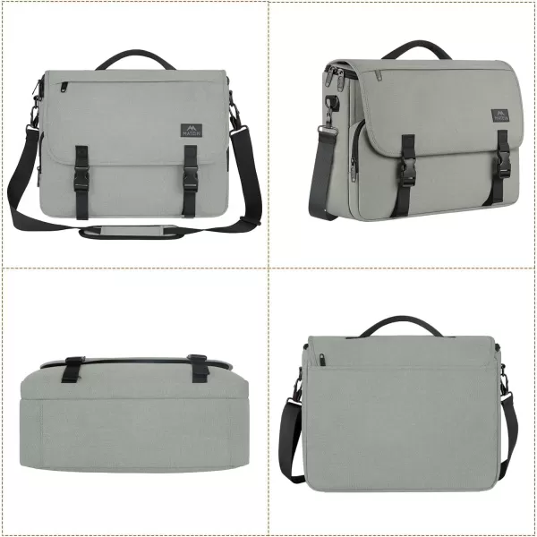imageMATEIN Messenger Bag for Men Briefcases Lightweight Mens Laptop Bag 173 inch Water Resistant Crossbody Satchel Bags Computer Work Office Bag with Shoulder Strap BrownGrey
