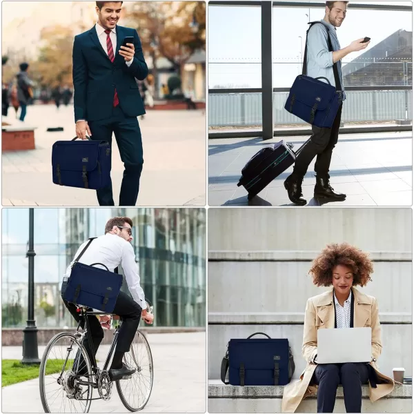 imageMATEIN Messenger Bag for Men Briefcases Lightweight Mens Laptop Bag 173 inch Water Resistant Crossbody Satchel Bags Computer Work Office Bag with Shoulder Strap BrownBlue