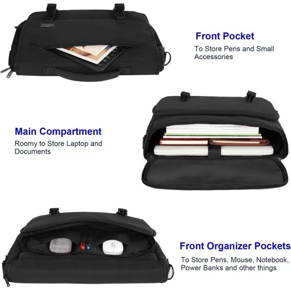 imageMATEIN Messenger Bag for Men Briefcases Lightweight Mens Laptop Bag 173 inch Water Resistant Crossbody Satchel Bags Computer Work Office Bag with Shoulder Strap BrownBlack