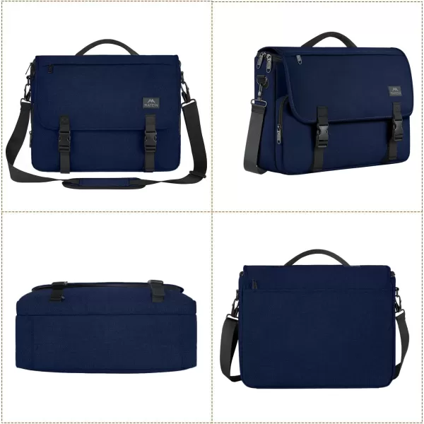 imageMATEIN Messenger Bag for Men Briefcases Lightweight Mens Laptop Bag 173 inch Water Resistant Crossbody Satchel Bags Computer Work Office Bag with Shoulder Strap BrownBlue