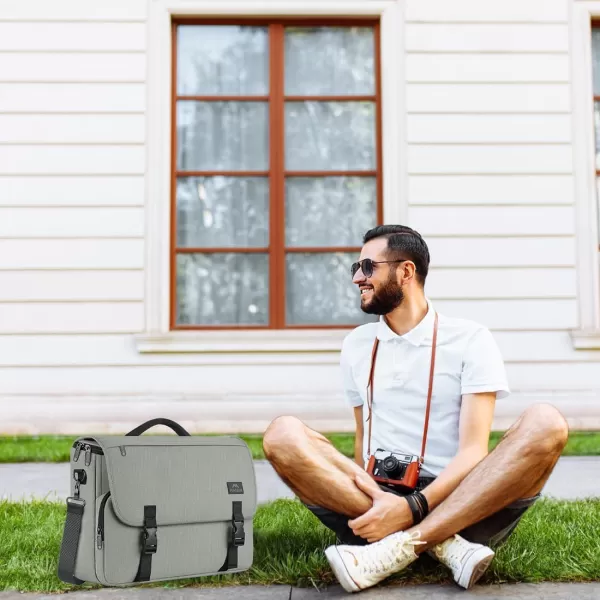 imageMATEIN Messenger Bag for Men Briefcases Lightweight Mens Laptop Bag 173 inch Water Resistant Crossbody Satchel Bags Computer Work Office Bag with Shoulder Strap BrownGrey