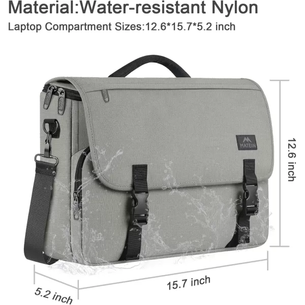 imageMATEIN Messenger Bag for Men Briefcases Lightweight Mens Laptop Bag 173 inch Water Resistant Crossbody Satchel Bags Computer Work Office Bag with Shoulder Strap BrownGrey