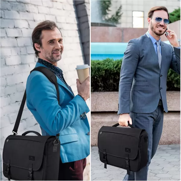 imageMATEIN Messenger Bag for Men Briefcases Lightweight Mens Laptop Bag 173 inch Water Resistant Crossbody Satchel Bags Computer Work Office Bag with Shoulder Strap BrownBlack