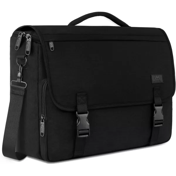 imageMATEIN Messenger Bag for Men Briefcases Lightweight Mens Laptop Bag 173 inch Water Resistant Crossbody Satchel Bags Computer Work Office Bag with Shoulder Strap BrownBlack