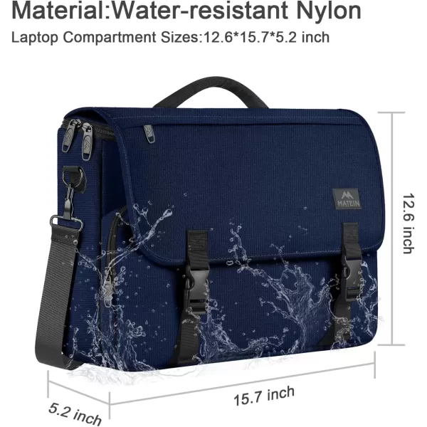 imageMATEIN Messenger Bag for Men Briefcases Lightweight Mens Laptop Bag 173 inch Water Resistant Crossbody Satchel Bags Computer Work Office Bag with Shoulder Strap BrownBlue