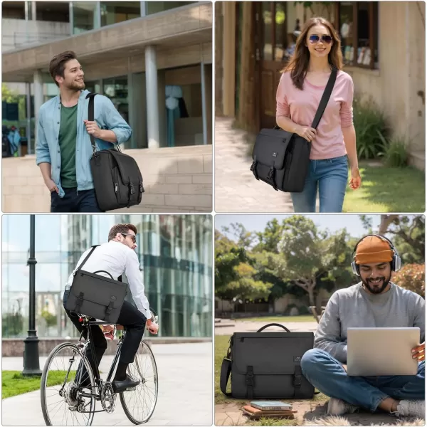 imageMATEIN Messenger Bag for Men Briefcases Lightweight Mens Laptop Bag 173 inch Water Resistant Crossbody Satchel Bags Computer Work Office Bag with Shoulder Strap BrownBlack