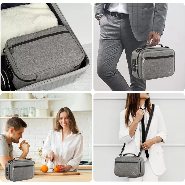 imageMATEIN Smell Proof Bag Odor Proof Bags Stash Box Container with Combination Lock Travel Storage Case with Detachable Shoulder Strap Scent Proof Bag Gifts for Men ampamp WomenGrey
