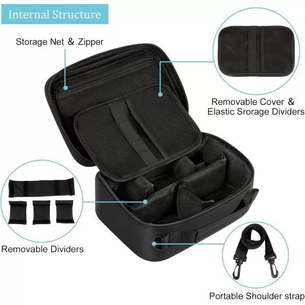 imageMATEIN Smell Proof Bag Odor Proof Bags Stash Box Container with Combination Lock Travel Storage Case with Detachable Shoulder Strap Scent Proof Bag Gifts for Men ampamp WomenBlack