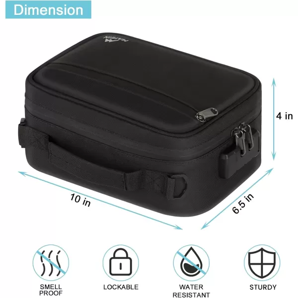 imageMATEIN Smell Proof Bag Odor Proof Bags Stash Box Container with Combination Lock Travel Storage Case with Detachable Shoulder Strap Scent Proof Bag Gifts for Men ampamp WomenBlack