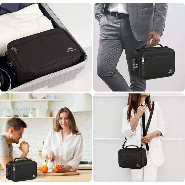 imageMATEIN Smell Proof Bag Odor Proof Bags Stash Box Container with Combination Lock Travel Storage Case with Detachable Shoulder Strap Scent Proof Bag Gifts for Men ampamp WomenBlack