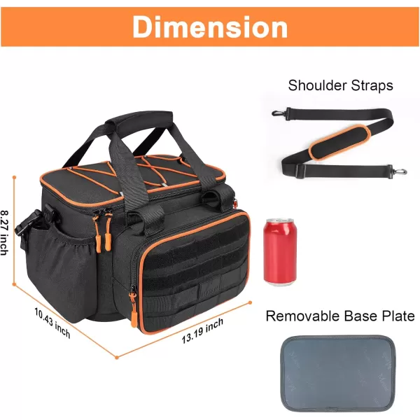 imageMATEIN Tackle Bag with Cooler ampamp Rod Holder Fishing Gifts for Men Unique Saltwater Resistant Waterproof Fishing Tackle Storage Carrying Case with Shoulder Strap for Trays and Fish Gear Black