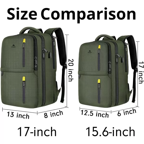 imageMATEIN Travel Backpacks for Women Flight Approved 17 Inch Carry on Luggage Backpack with USB Charge Port 40L Laptop Backpack Daypack Business College Overnight Weekender Light PurpleGreen