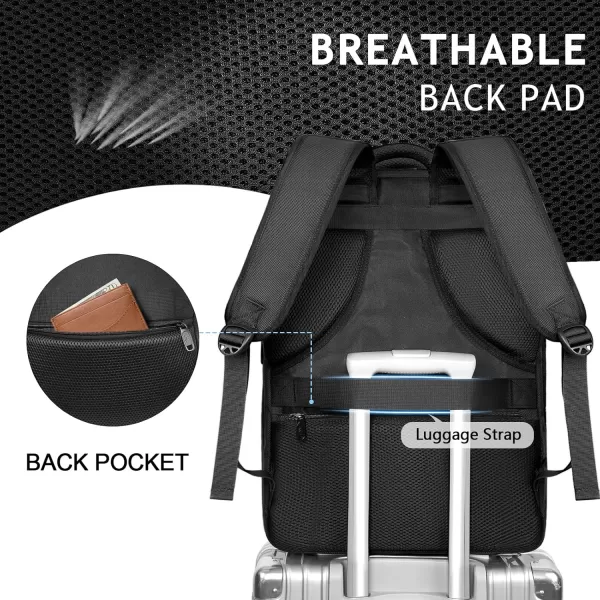 imageMATEIN Travel Backpacks for Women Flight Approved 17 Inch Carry on Luggage Backpack with USB Charge Port 40L Laptop Backpack Daypack Business College Overnight Weekender Light PurpleBlack