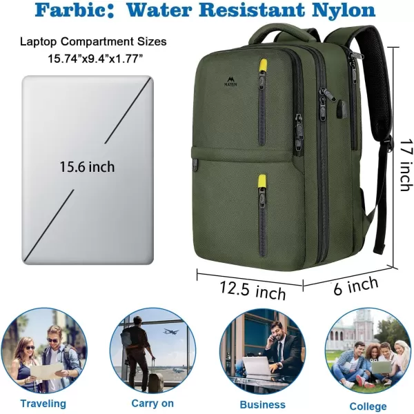imageMATEIN Travel Backpacks for Women Flight Approved 17 Inch Carry on Luggage Backpack with USB Charge Port 40L Laptop Backpack Daypack Business College Overnight Weekender Light PurpleGreen