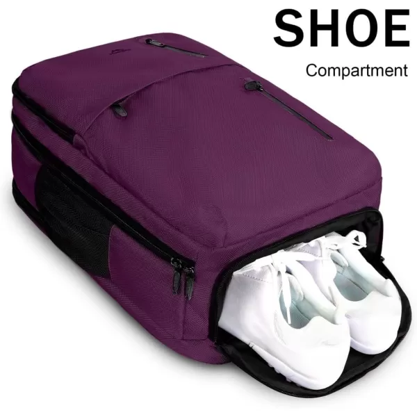 imageMATEIN Travel Backpacks for Women Flight Approved 17 Inch Carry on Luggage Backpack with USB Charge Port 40L Laptop Backpack Daypack Business College Overnight Weekender Light PurplePurple