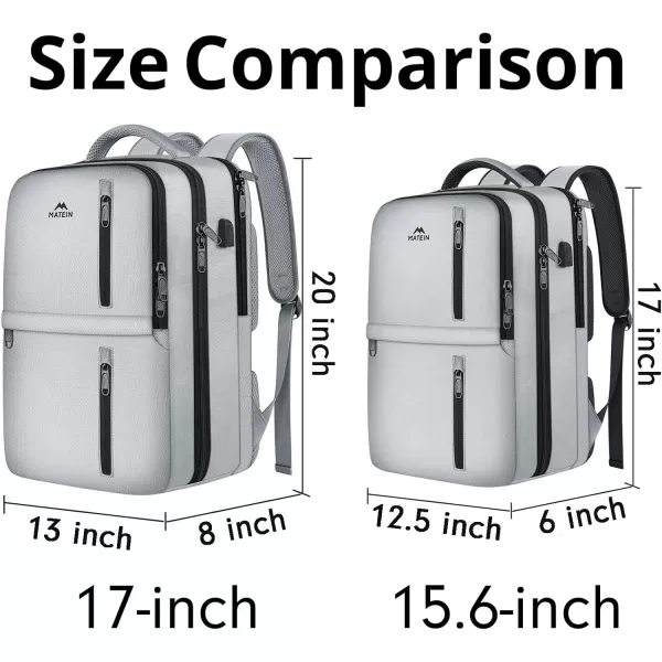 imageMATEIN Travel Backpacks for Women Flight Approved 17 Inch Carry on Luggage Backpack with USB Charge Port 40L Laptop Backpack Daypack Business College Overnight Weekender Light PurpleGray