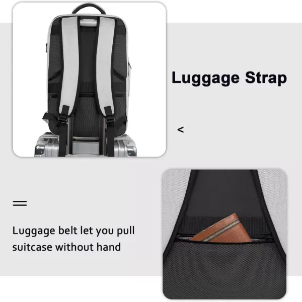 imageMATEIN Travel Backpacks for Women Flight Approved 17 Inch Carry on Luggage Backpack with USB Charge Port 40L Laptop Backpack Daypack Business College Overnight Weekender Light PurpleGray