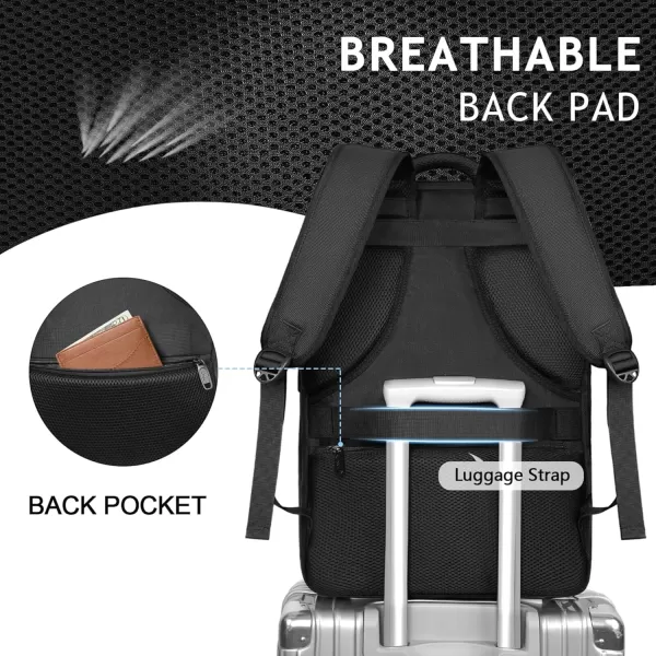 imageMATEIN Travel Backpacks for Women Flight Approved 17 Inch Carry on Luggage Backpack with USB Charge Port 40L Laptop Backpack Daypack Business College Overnight Weekender Light PurpleBlack