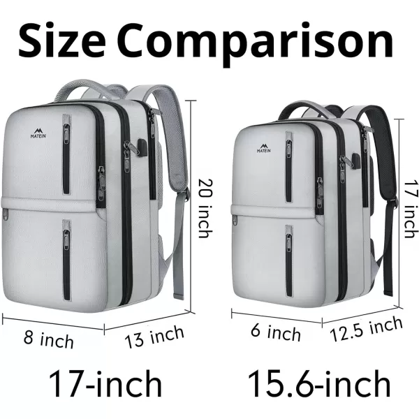 imageMATEIN Travel Backpacks for Women Flight Approved 17 Inch Carry on Luggage Backpack with USB Charge Port 40L Laptop Backpack Daypack Business College Overnight Weekender Light PurpleGray