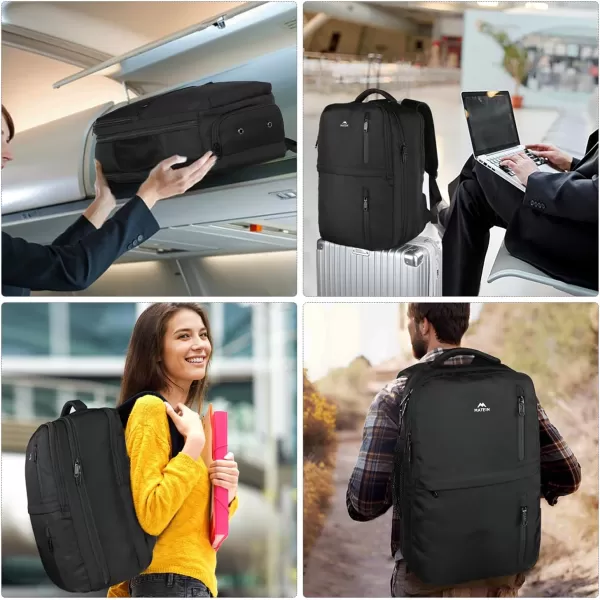 imageMATEIN Travel Backpacks for Women Flight Approved 17 Inch Carry on Luggage Backpack with USB Charge Port 40L Laptop Backpack Daypack Business College Overnight Weekender Light PurpleBlack