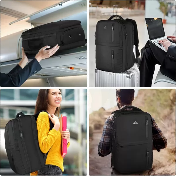 imageMATEIN Travel Backpacks for Women Flight Approved 17 Inch Carry on Luggage Backpack with USB Charge Port 40L Laptop Backpack Daypack Business College Overnight Weekender Light PurpleBlack