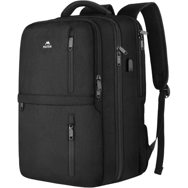 imageMATEIN Travel Backpacks for Women Flight Approved 17 Inch Carry on Luggage Backpack with USB Charge Port 40L Laptop Backpack Daypack Business College Overnight Weekender Light PurpleBlack