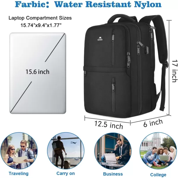 imageMATEIN Travel Backpacks for Women Flight Approved 17 Inch Carry on Luggage Backpack with USB Charge Port 40L Laptop Backpack Daypack Business College Overnight Weekender Light PurpleBlack