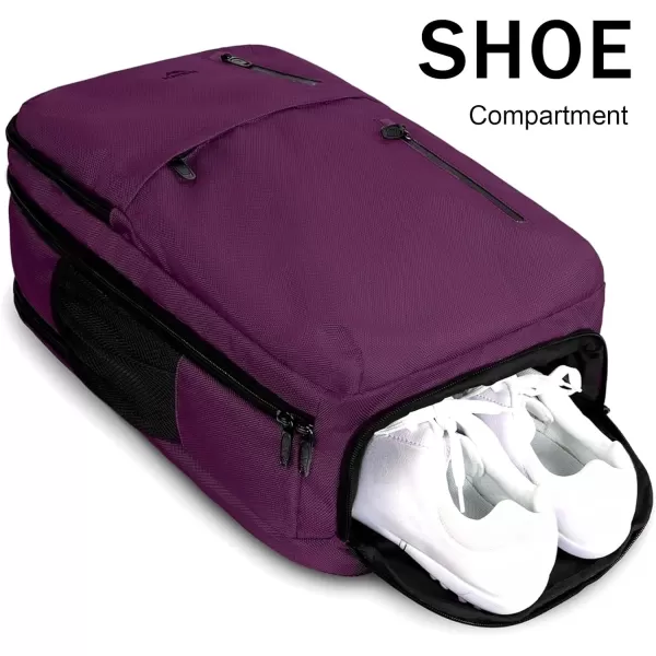 imageMATEIN Travel Backpacks for Women Flight Approved 17 Inch Carry on Luggage Backpack with USB Charge Port 40L Laptop Backpack Daypack Business College Overnight Weekender Light PurplePurple