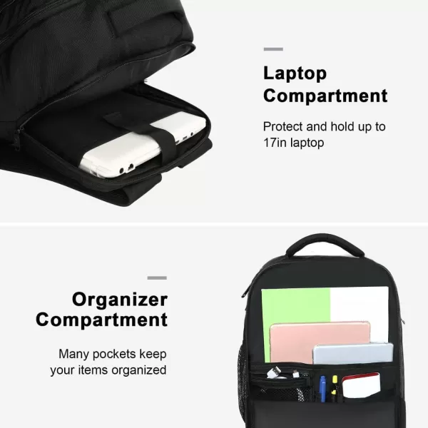 imageMATEIN Travel Backpacks for Women Flight Approved 17 Inch Carry on Luggage Backpack with USB Charge Port 40L Laptop Backpack Daypack Business College Overnight Weekender Light PurpleBlack