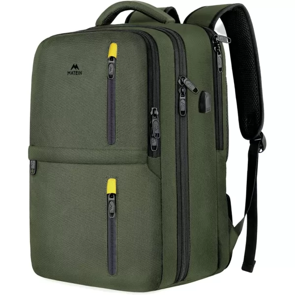 imageMATEIN Travel Backpacks for Women Flight Approved 17 Inch Carry on Luggage Backpack with USB Charge Port 40L Laptop Backpack Daypack Business College Overnight Weekender Light PurpleGreen