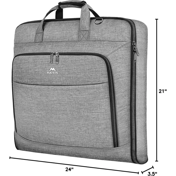imageMATEIN Travel Garment Bag Large Convertible Carry On Suit Bag with Adjustable Shoulder Strap Waterproof 2 in 1 Hanging Luggage Bag for Men Women Foldable suitcase for Business Trips GreenGrey